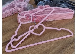 Вішалки-плечики бархатні 41х0,6см (розові)